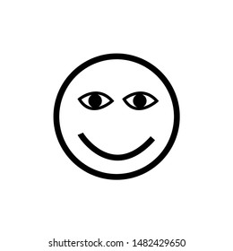 Vector icon of a happy smile. Smiling face icon symbol