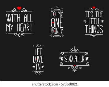 Icono vectorial del mensaje de feliz día de San Valentín sobre fondo negro