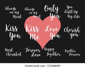 Vector icon of happy valentines day message on black background