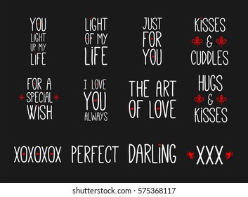 Vector icon of happy valentines day message on black background