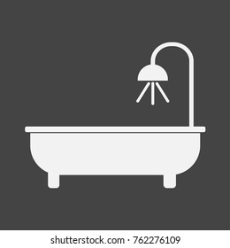 Vector icon of having a shower or a bathroom in the room. Vector icon illustration bathroom.