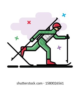 Vector icon he slips on the slopes