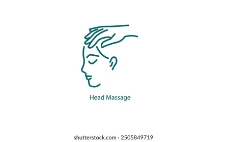 Vector Icon: Head Massage for Stress Relief and Well-being