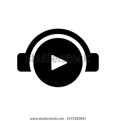 Vector icon of headset for listening to music.