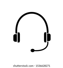 Vector icon of a headset. A tool for listening to sounds near the ear