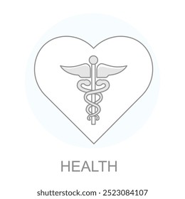 Vector icon for Health. Heart with a medical cross representing overall health and wellness.