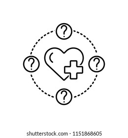 Vector icon for health question