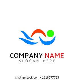 Vector icon of a healthy living logo template

