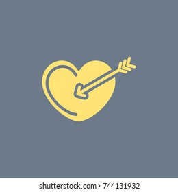 Vector icon of Heart & Arrow. Eps-10.