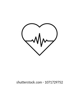 vector icon heart with life line, heartbeat