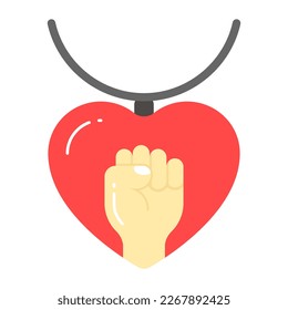 A vector icon of heart necklace in modern and trendy style