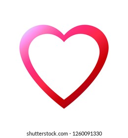 Vector icon heart in pink and red color. Eps 10