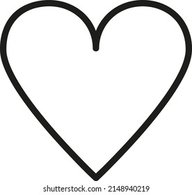 Vector icon of heart for saving wishes; The editable illustration of selected liked goods