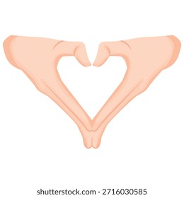 Icono de Vector de un signo de corazón formado de palmas humanas dobladas, para aplicaciones móviles, Diseño web, interfaces de redes sociales