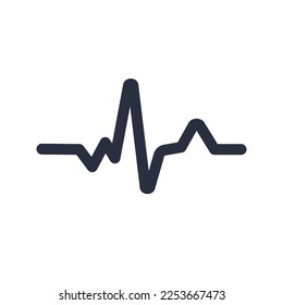 Icono vector del latido del corazón. Cardiograma de línea aislado sobre fondo blanco. Ola de pulso de cardiología. Monitor cardíaco