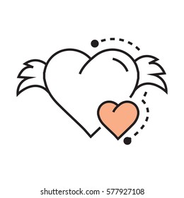 Vector Icon Hearts wings line design