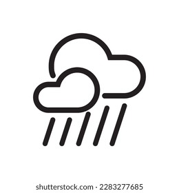 Vector icon of heavy rain and cloudy 