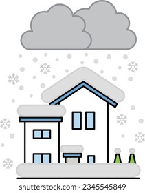 Vector Icon Heavy Snow   House