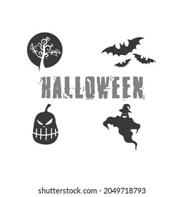 Vector icon for Helloween greeting card and poster party sign Concept illustration with Sign and symbol