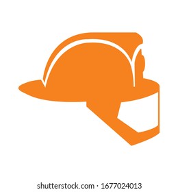 Vector icon of a helmet for firefighters.