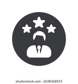 vector icon of high achieving male employee.