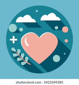 Vector icon highlight instagram soft blue heart favorite,Cute and trendy highlights for different social media, bloggers and companies