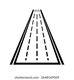 Vector icon of a highway road with multiple lanes, perfect for transportation, driving apps, maps, and traffic-related visual designs.