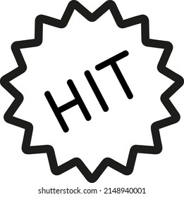 Vector icon of hit novelty; Editable sticker of new popular goods