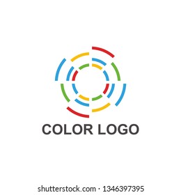 Vector icon, hi-tech circle company logo design, business symbol concept, minimal line style