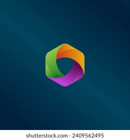 Icono de vector, diseño del logotipo de la empresa de círculo de alta tecnología, concepto de símbolo de negocio, estilo de línea mínimo