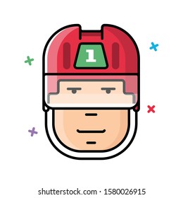 Vector icon hockey player face