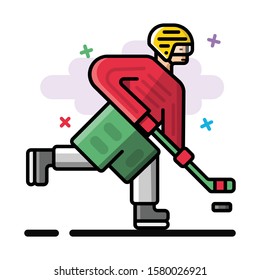 Vector Icon Hockey Player Playing