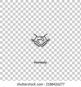 Vector Icon of honesty. Vector illustration in dark color and transparent background (png)