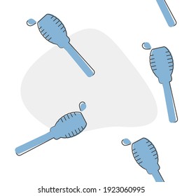 Vector icon honey dipper cartoon style on seamless pattern on a white background.