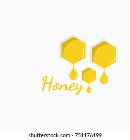 Vector icon honeycomb. Abstract background with yellow honey comb. 