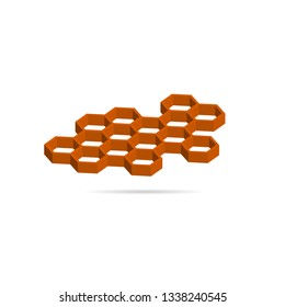 vector icon of a honeycomb in the isometric