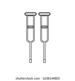 vector icon, hospital crutches for injured people