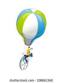 vector icon hot air balloon