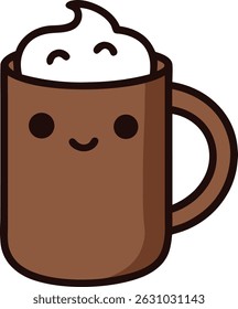 Vector Icon Of Hot Cocoa Mug With Simple Flat Modern Style