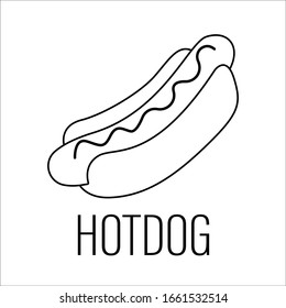 Vector icon of a hot dog.