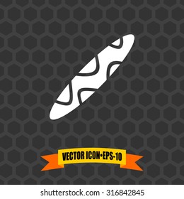 Vector Icon of Hot dog on Dark Gray Background. Eps.10.