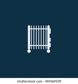 Vector icon of hot iron heater with steam