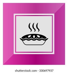 Vector icon of hot pie with steam