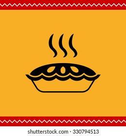 Vector icon of hot pie with steam