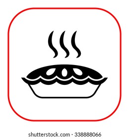 Vector icon of hot pie with steam