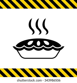 Vector icon of hot pie with steam