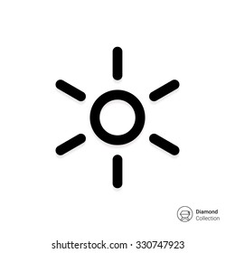 Vector icon of hot sign depicting sun