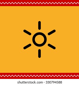 Vector icon of hot sign depicting sun