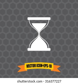 Vector Icon of hour glass on Dark Gray Background. Eps.10.