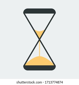 Vector icon of an hourglass. It represents a concept of time management, timer, countdown, schedule. Also can be used as a logo, icon or badge